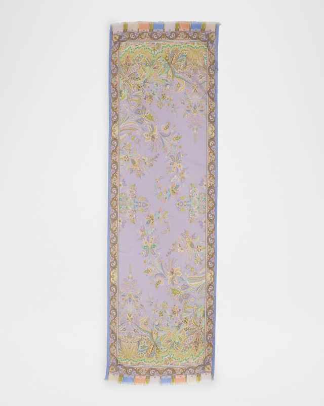Floral Paisley-Print Scarf